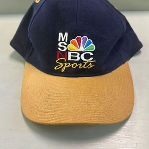 Vintage 90’s Men's NBC Sports 6 Panel Semi-Flat‎ Baseball Trucker Hat Cap OSFA